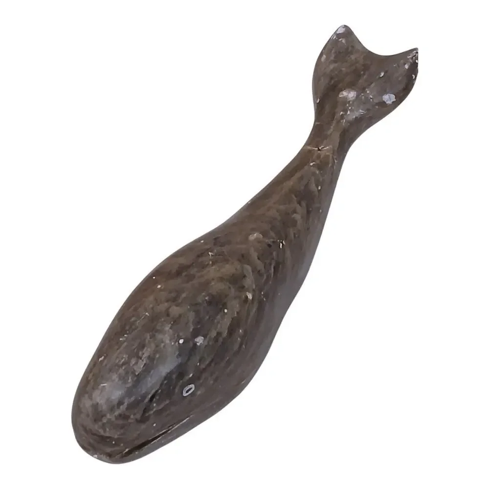 1960s Artist Dimu Soapstone Whale Carved‎ Stone Sculpture Figurine Collectible